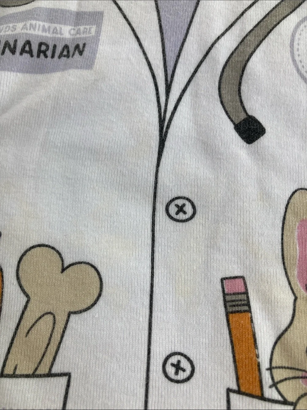 100% Cotton Light Blue Bunny Veterinarian Pajama Set